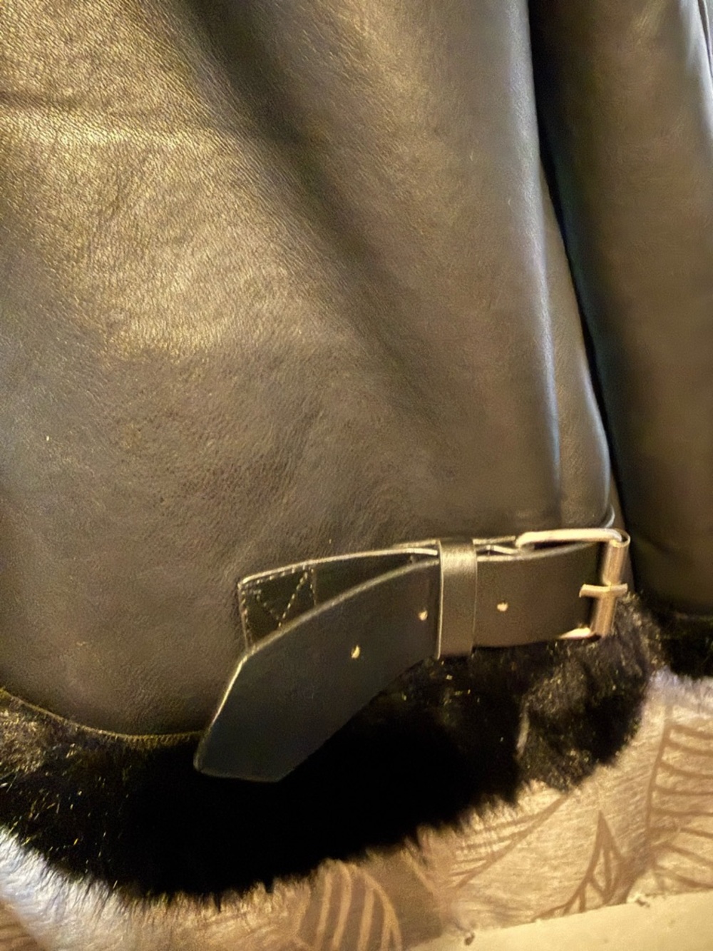 Windsor Black Leather Shearling-Trim Jacket - Picture 7 of 7